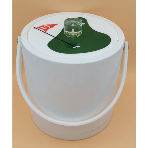 Vintage Morgan 9" Vinyl Bucket Brigade 19th Golf Hole Ice Bucket w/ Handle USA - Picture 1 of 16